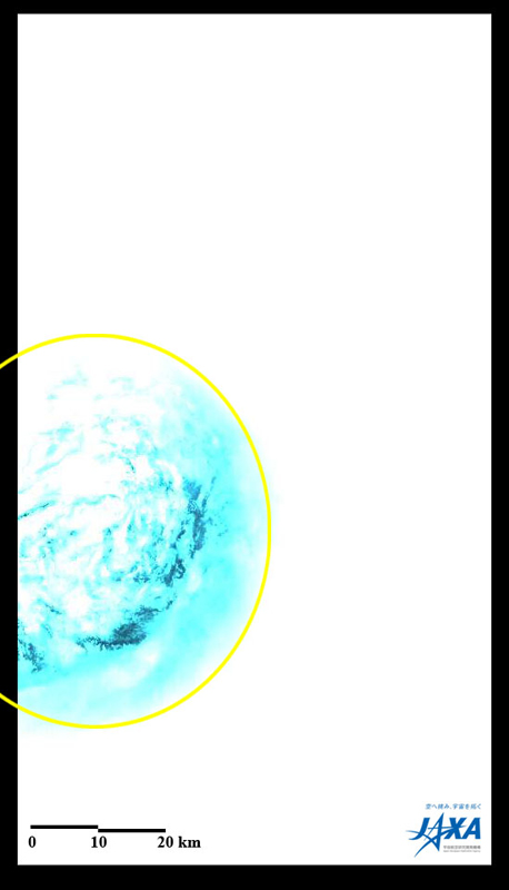 図1: AVNIR-2が捉えた台風18号の「目」(2009年10月5日観測)