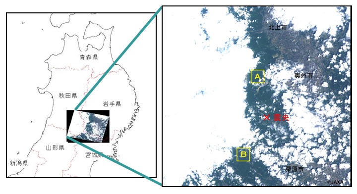 図1: 今回取得した画像の全体の位置関係