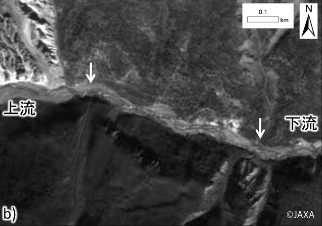 図4: 地点Cで確認された河川への崩落の様子