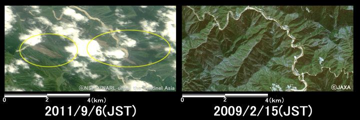 図2: 奈良県十津川村周辺の様子 (約8km×4kmのエリア)