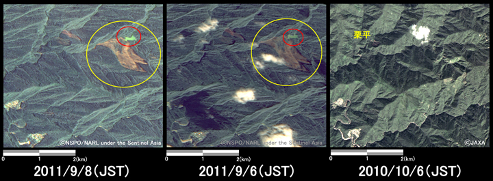 図5: 奈良県十津川村栗平地区周辺の様子 (約4km×4kmのエリア)