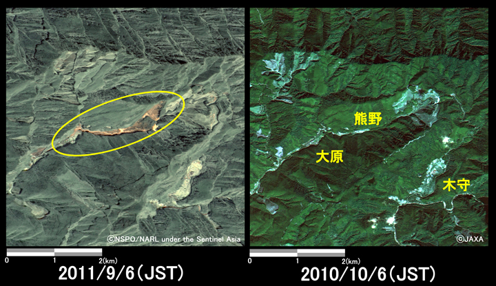 図5: 和歌山県田辺市熊野地区付近の周辺の様子 (約5km×5kmのエリア)