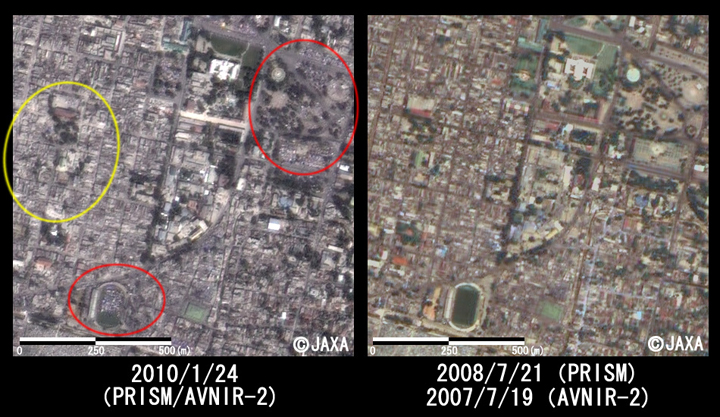 図4: ハイチ大統領宮殿付近の拡大