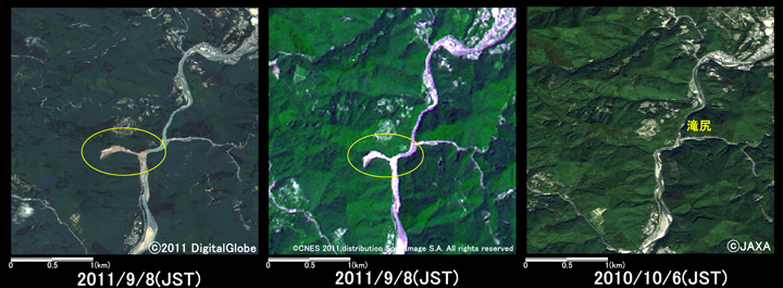 図10: 和歌山県田辺市滝尻周辺の様子 (約3km×3kmのエリア)