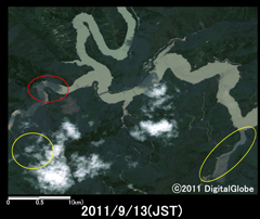 災害後2011年9月13日観測(WorldView-2)