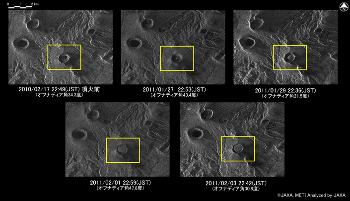 図3: 霧島連山周辺の拡大図(昇交軌道)