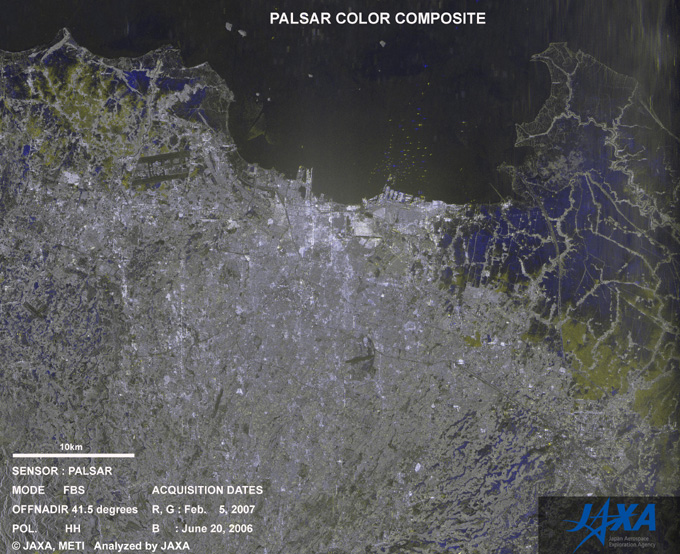 Indonesian Flood observation by PALSAR