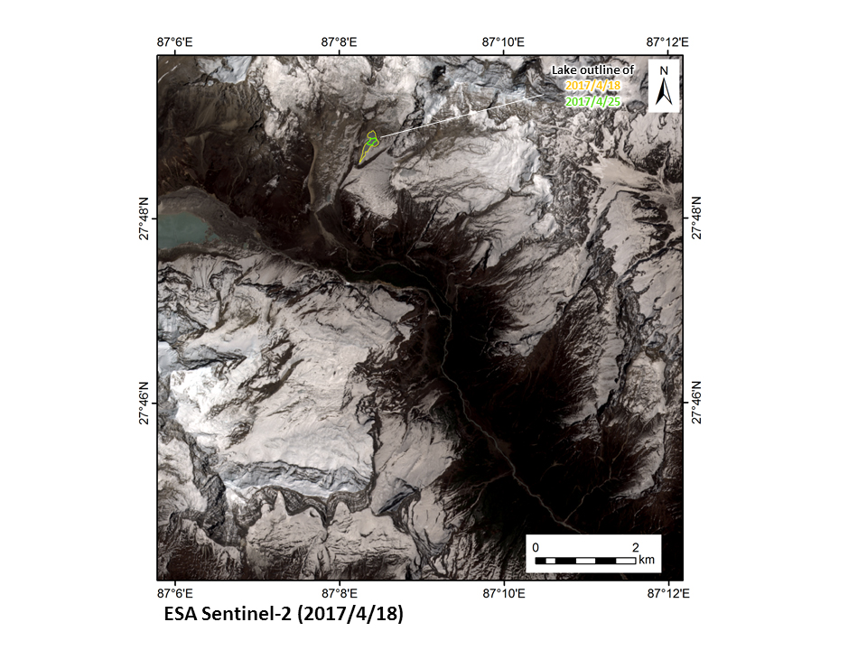 Fig.9: The Sentinel-2 image before the flood (Apr. 18, 2017).