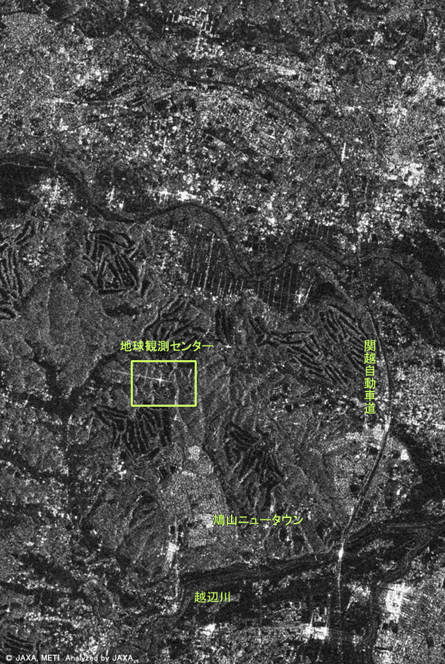 2006年4月27日PALSARが観測した埼玉県比企郡鳩山町周辺