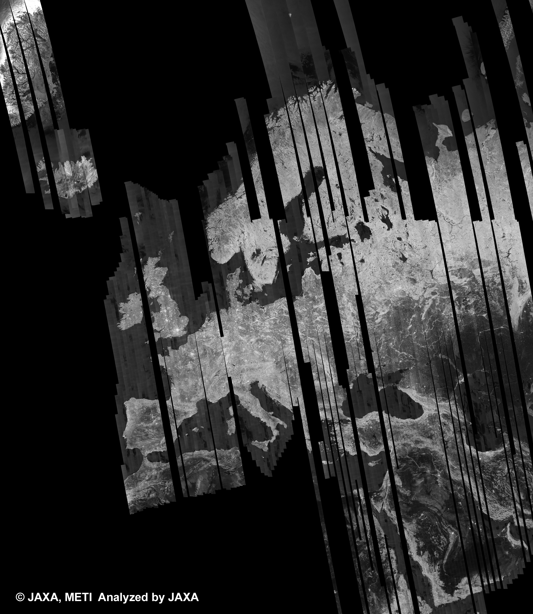 Europe Cycle28(Ascending FBD), PALSAR 500m Browse Mosaic Product.