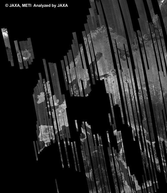 図6: PALSAR観測による41回帰(2011年1月31日〜2011年3月17日)のヨーロッパ500m(FBS/HH Ascending)ブラウズモザイク