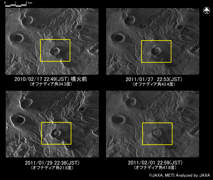 }3:ϑZpquv(ALOS)LohJ[_(PALSARGpT[)ɂVRxӂ̊g}B}3オ2010N217(ΑO)A2011N127(}3E)A129(}3)Ay21(}3E)͕Ό̊ϑʂŁAꂼ̉gVRxB