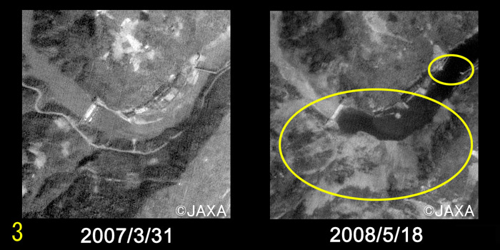 PRISMg摜(): 2007N331(ЊQO)ϑ,(E): 2008N518(ЊQ)ϑyɂēH⋴fA삪Ălq(؂oӏ1kml)