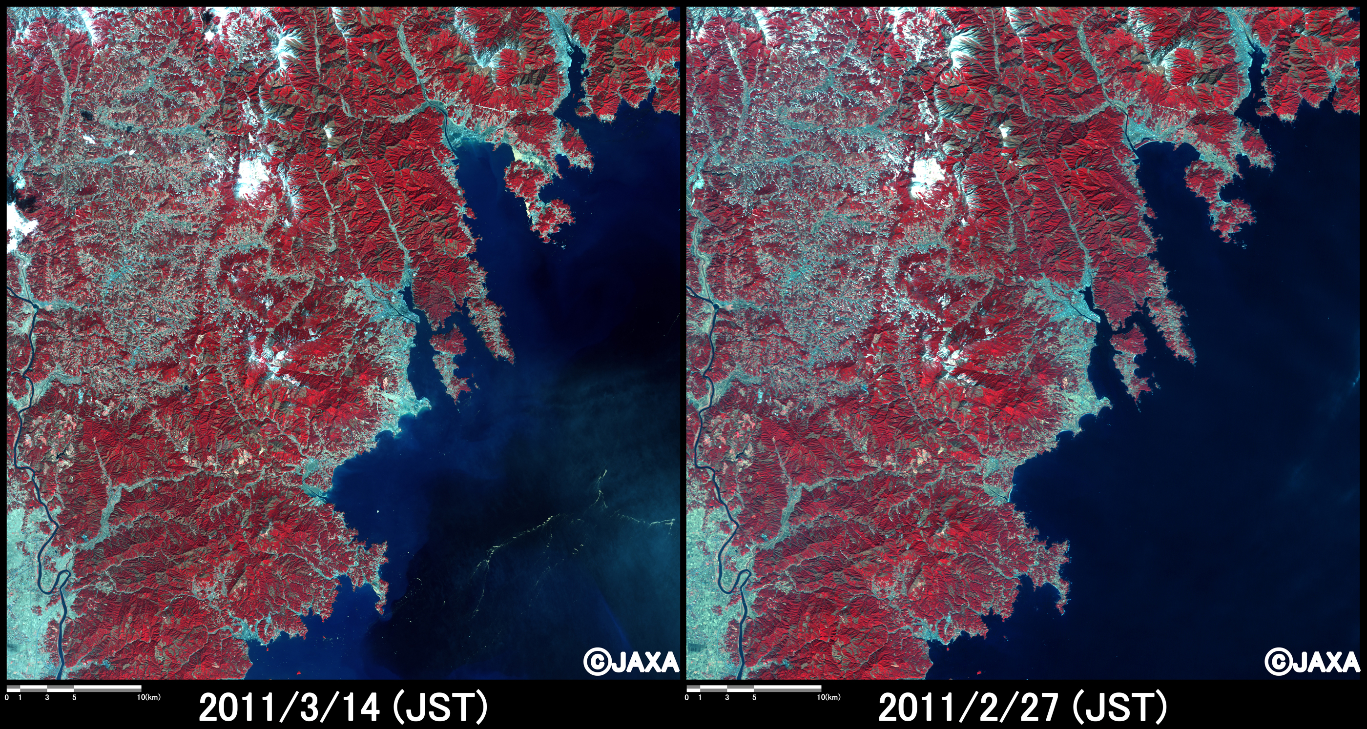 }3:ϑZpquvڃZTAAuj[Ec[ŊϑꂽOcO܂ł̗̊lq(50km~50km̃GAA:nk(2011N314)AEFnkO(2011N227))