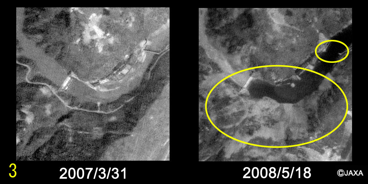 PRISMg摜(): 2007N331(ЊQO)ϑ,(E): 2008N518(ЊQ)ϑyɂēH⋴fA삪Ălq(؂oӏ1kml)