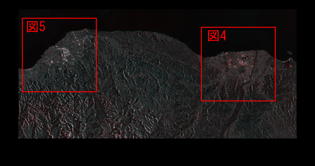 }3:nkO(2009N228ϑ)PALSAR摜ԐFɁAnk(2010N116ϑ)PALSAR摜ΐFƐFɒFăJ[ωo摜(}2)̊g}