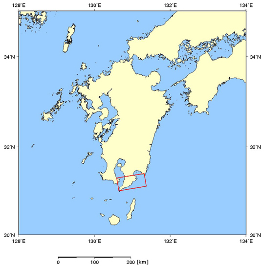 図1:陸域観測技術衛星「だいち」搭載センサLバンド合成開口レーダ(PALSAR；パルサー)による2010年7月10日22時53分頃の観測位置
