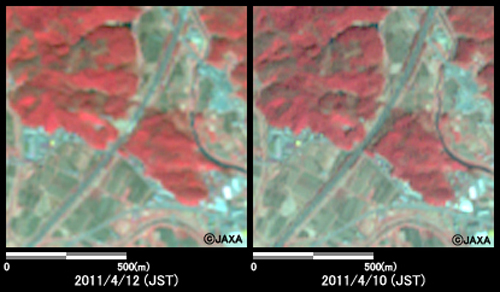 }2:ϑZpquvڃZTAAuj[Ec[Ŋϑꂽ킫s̗̏֓lq(1km~1km̃GAA}: ]k2011N412AE}: ]kO2011N410)