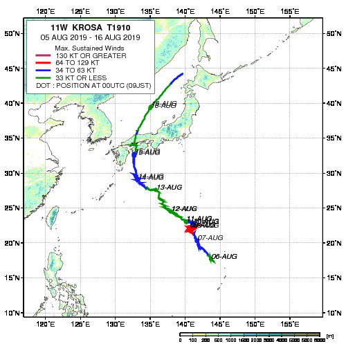  進路予測が難しかった台風10号(2019年8月上旬) 