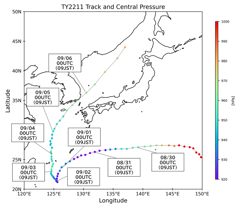  複雑な経路をとって南西諸島に襲来した台風第11号