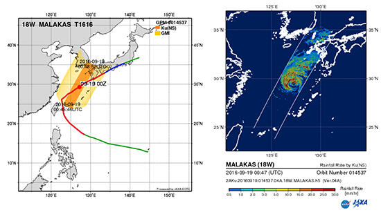 図４　アメダス東北地方（上：降水量　下：風向風速　2016年8月30日18時）　※　×は欠測を表す