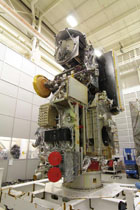 Silver colored instrument on upper side is GMI made by NASA