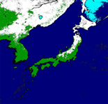 米国衛星Terra/Aqua搭載MODISによる積雪分布図