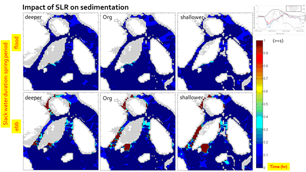 Result due to Climate Change (Sea Level Rise: SLR): Impact of SLR on sedimentation in spring period