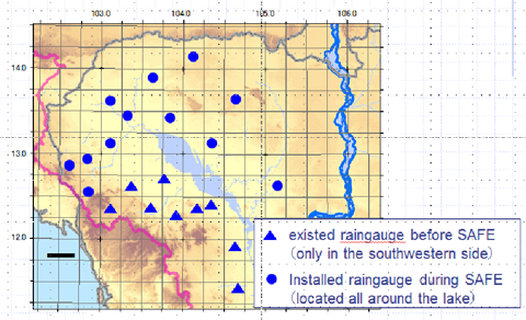 Place and Date Acquired Data: Existed raingauge before SAFE and Installed raingauge during SAFE in Western Cambodia (Oct. 2009- )