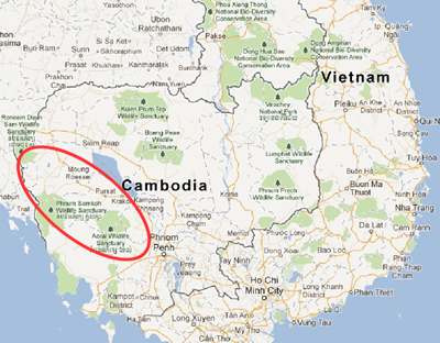 Study Area (Western Cambodia) of "Water Cycle and Agricultural Activities in Cambodia as a SAFE prototype, June 2009 ~ June 2011"