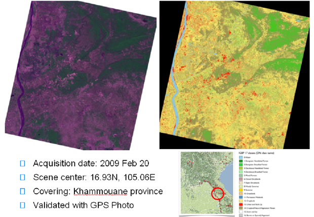 ALOS AVNIR-2 Land Cover Classification Map at Khammouane province, Laos on Feb. 20, 2009