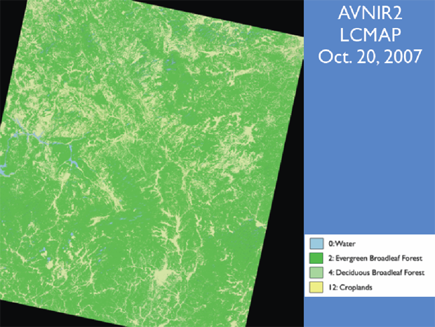 ALOS AVNIR-2 Land Cover Classification Map at Bac Giang and Lang Son province, Vietnam on Oct. 20, 2007