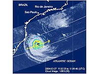 南大西洋で初めて観測されたハリケーン(2004年3月27日)