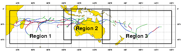 South Indian Ocean and South Pacific