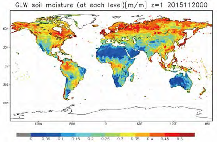 全球0.5度格子陸面シミュレーションシステムの構築 －土壌水分量