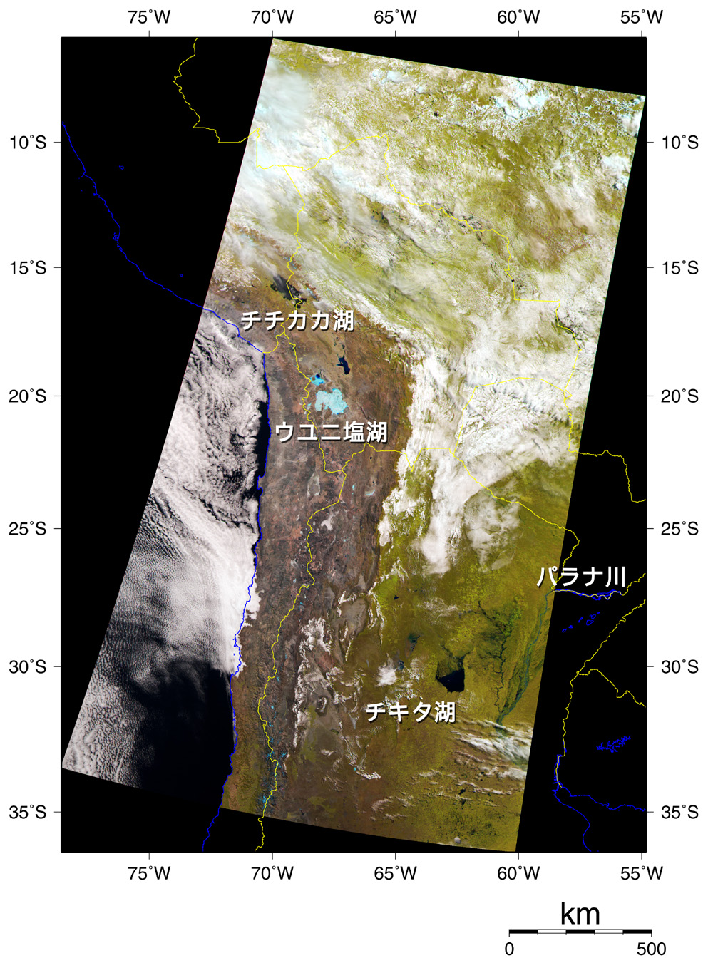 アンデス山脈とグランチャコ 地球が見える Jaxa 第一宇宙技術部門 地球観測研究センター Eorc