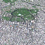 緑地と高層ビル群が点在する東京都心部