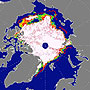北極海の海氷域に出現した巨大ポリニア