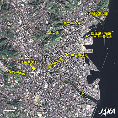 鹿児島市中心部の拡大画像
