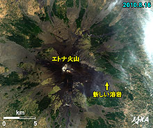 エトナ火山の拡大図
