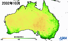 オーストラリアの植生指数(2002年)