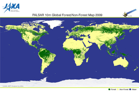 森林・非森林分類図（2009年）