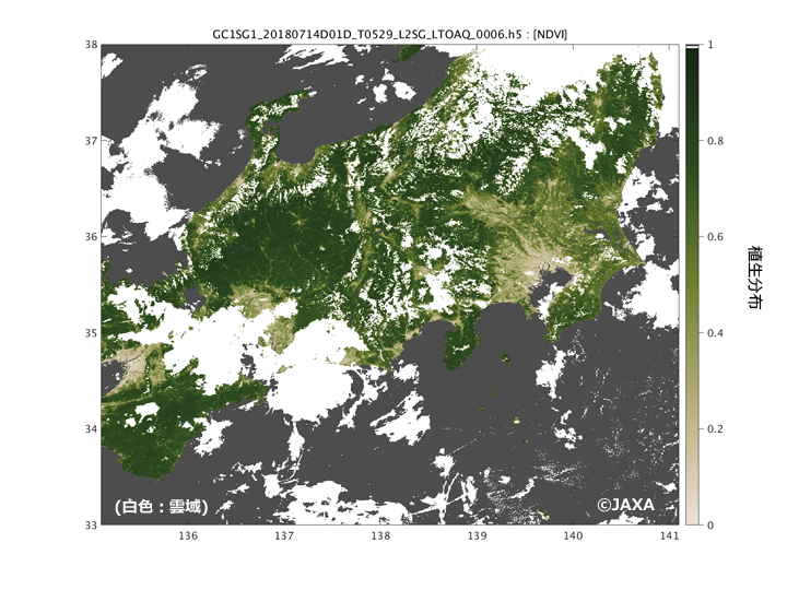 2018年7月14日の植生分布。