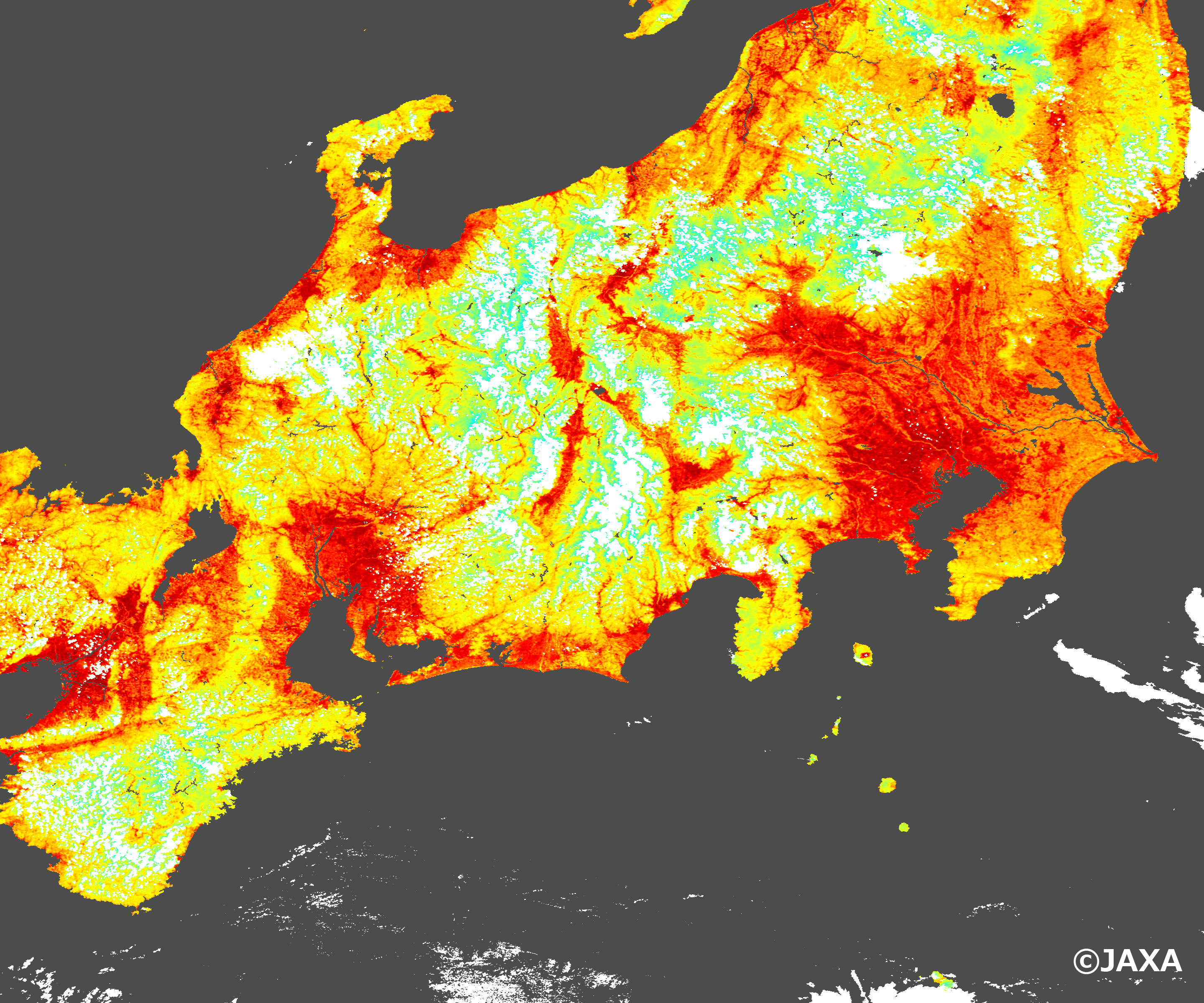 しきさい が捉えた日本の猛暑 8 1 地球が見える Jaxa 第一宇宙技術部門 地球観測研究センター Eorc