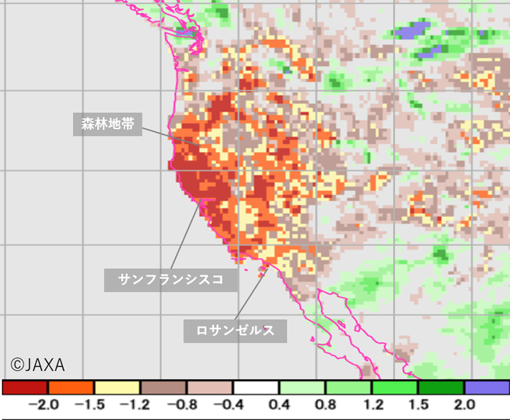 1ヵ月の標準化降水指標 SPI（GSMaP）