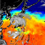 台風が過ぎ去った後　－低下する海面温度－