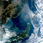 Smoke from fires in China and Russia drifts over the Sea of Japan to Hokkaido