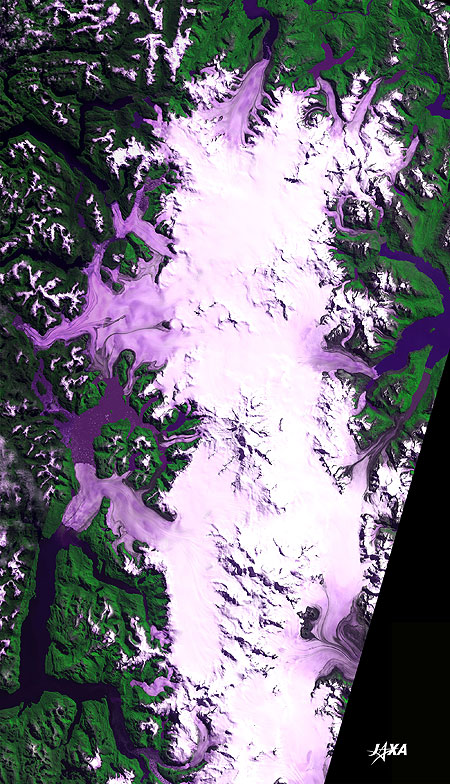 Wide area image of the northern part of Southern Patagonian Ice Field