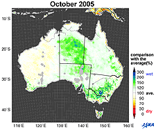 Changes in soil moisture in Australia(2005)