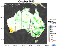 Changes in soil moisture in Australia(2010)